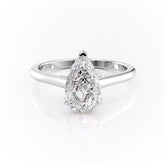 2.0 CT Pear Cut Solitaire Hidden Halo Setting Moissanite Engagement Ring 10